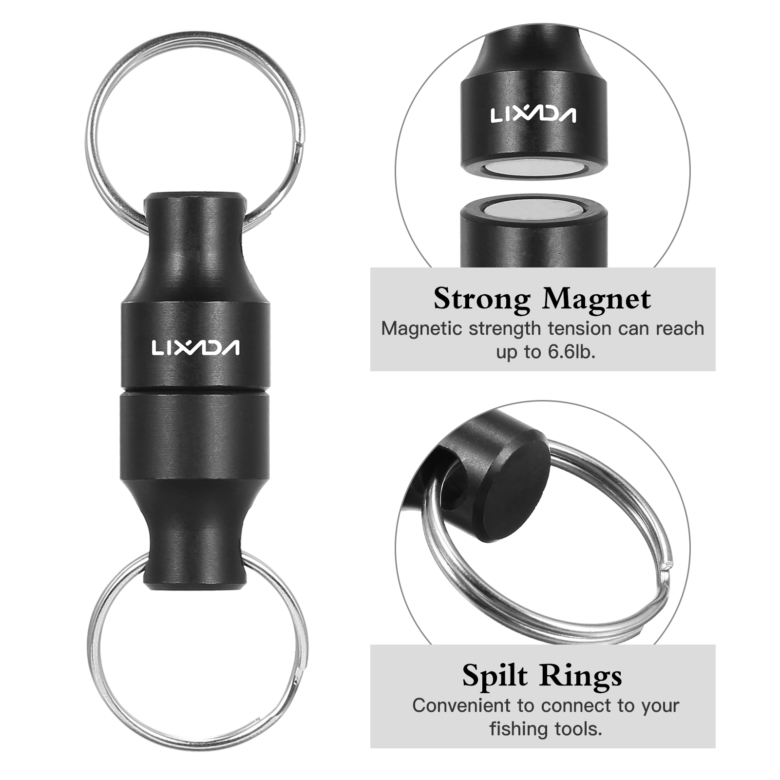 Lixada Clip Vissen Magnetische Net Release Houder Keeper Magneet Clip Schepnet Connector Houder Vissen Magnetische Clip