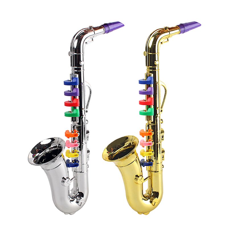 Simulation 8 Tones Saxophone Trumpet Children Musical Instrument Toy Party Props U7EF