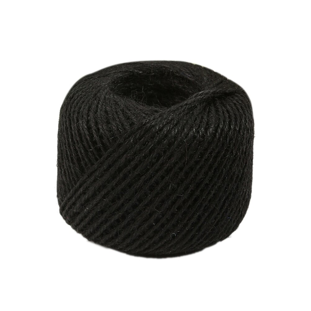 50 m 1 st naturlig jute diy flätad sladd biologiskt nedbrytbar snöre jultillbehör bröllopsdekoration hantverk 2 förpackningar: Svart