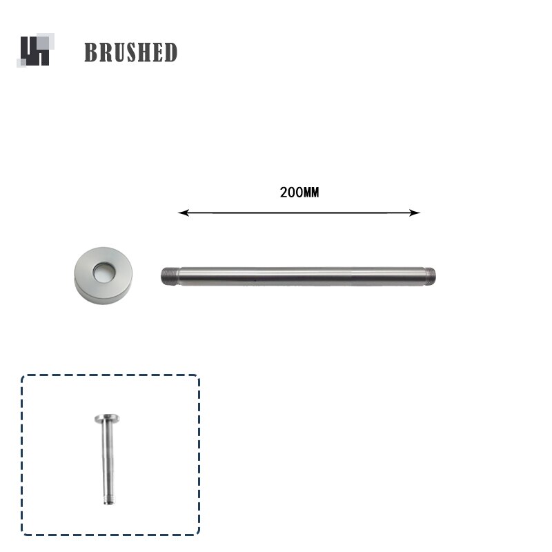 20/30/40CM Stainless Steel Shower Head Extension Arm Top Ceiling Mounted Wall Mounted Tube Rainfall Shower Head Arm for Bathroom: Brushed Top Mount