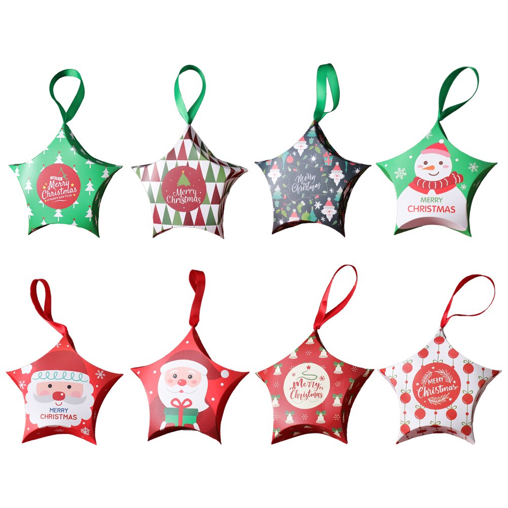 Christmas Paper Boxes Chocolate Candy Goodies Boxes Paper Favour Treat Exquisite Christmas Box Decoration