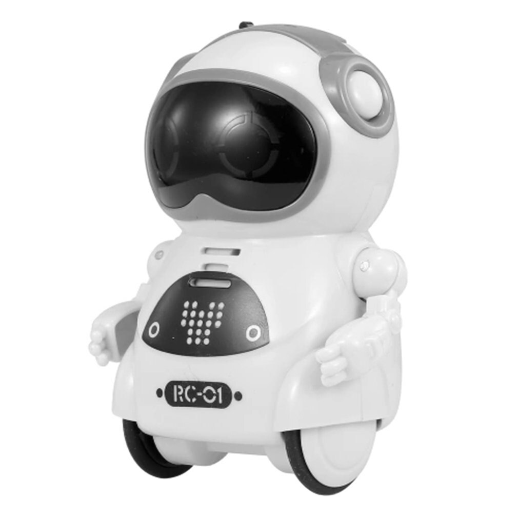 Intelligente Mini Pocket Robot Lopen Muziek Dans Licht Spraakherkenning Gesprek Herhalen Smart Kids Speelgoed Interactieve: white