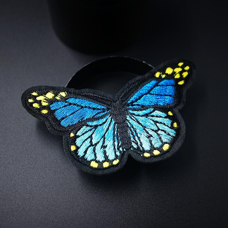 Blauwe boter maat :5.0 x 8.0cm stoffen badges patch jeans tas hoed kleding kleding naaien decoratie applicatie tas patches accessoires