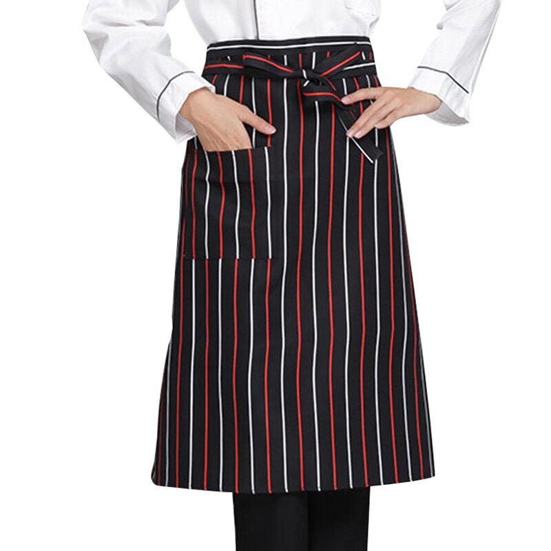 -uniformt kort förkläde med fickor halv midja förkläde restaurang servitörer servitris uniform matservering köksförkläde
