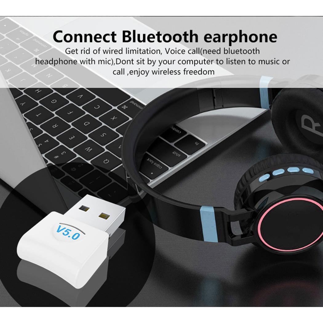 Wireless Bluetooth Adapter 5.0 Bluetooth Dongle 20 (m) for 10 (Mbps) USB Desktop Plug and Play Computer