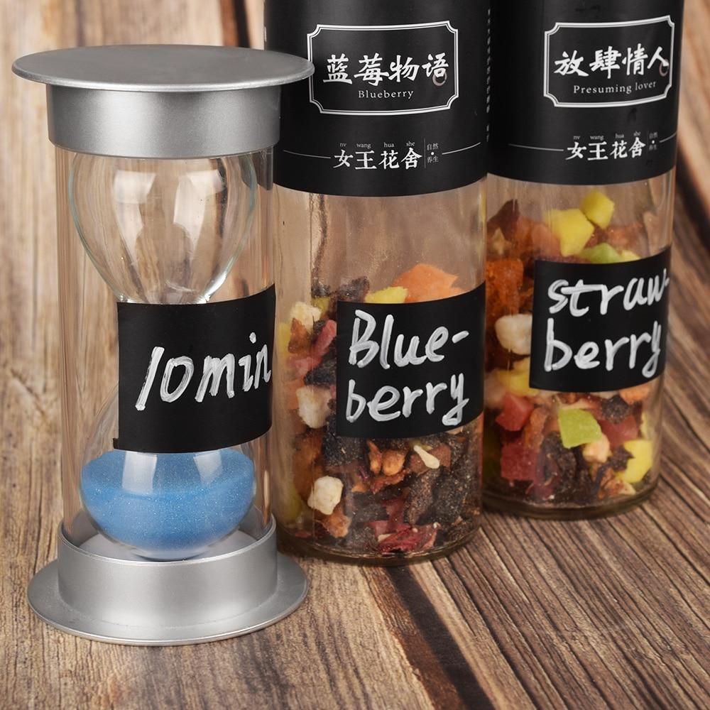 36pcs Kitchen Jar Stickers Storage Organizer Jar Jam Spice Stickers Bottles Spices Label Sticker Black Waterproof Labels Sticker