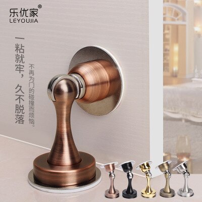 Stainless Steel Magnetic Door Stopper Sticker Toilet Glass Hidden Door Holders Catch Floor Nail-free Doorstop Door Hardware