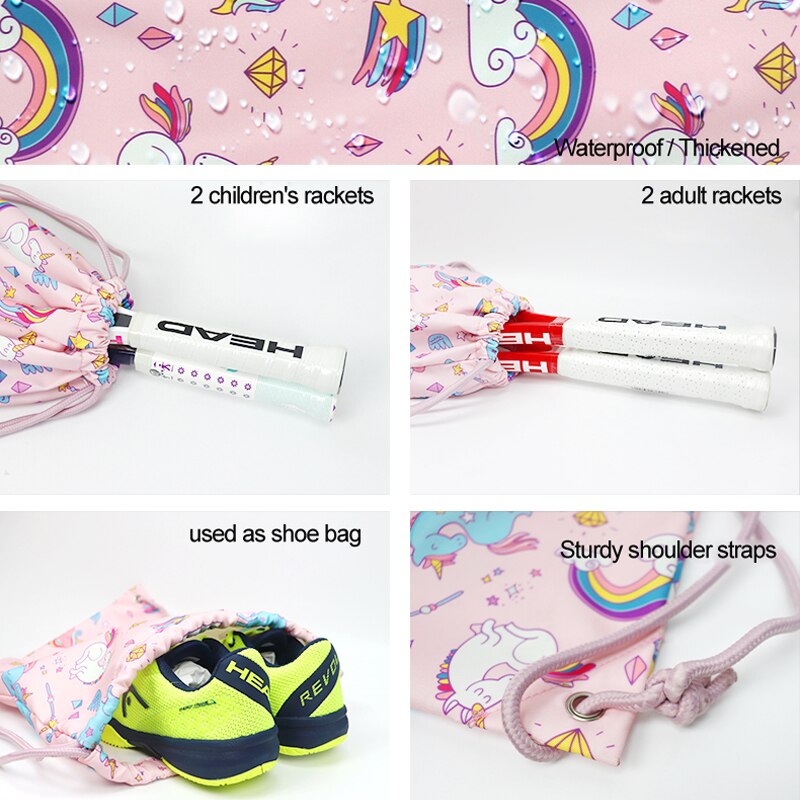 Mochila de gran velocidad para niños, bolsa para raqueta de tenis, bádminton, baloncesto al aire libre, bolsa para guardar 2 raquetas