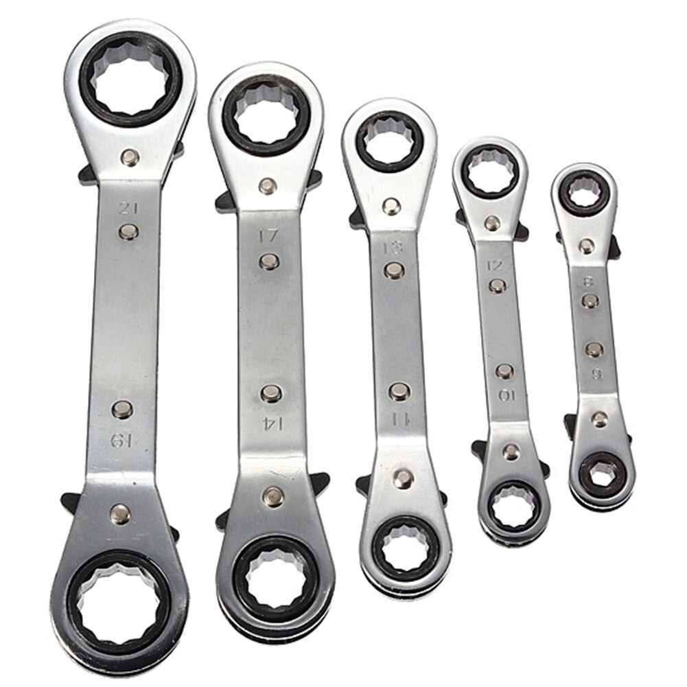 4 Sizes Ratchet Spanner Combination Wrench A Set of Keys Gear Ring Wrench Ratchet Handle Chrome Vanadium Fully Reversible
