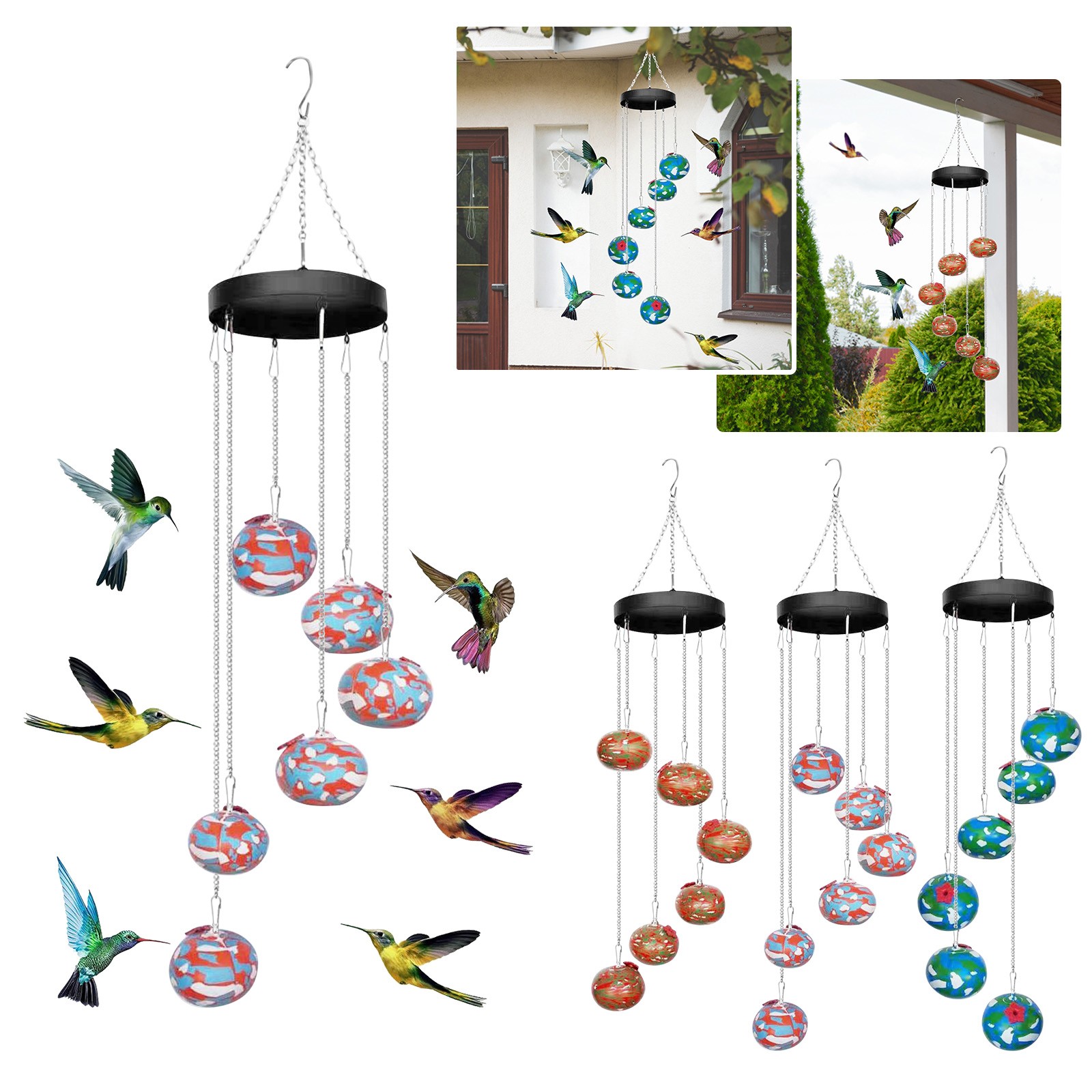 Bird Feeder Outdoor Hanging Bird Water Feeders aeolian bells birds Watering Bottle Drinker for Wild Bird Garden