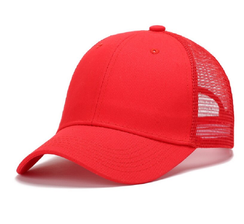 Frauen Baseball Kappe Frauen Hysterese Hut Sommer Messy Bun Mesh Hüte Casual Unisex Einstellbare Baseball Caps Weibliche: Rot