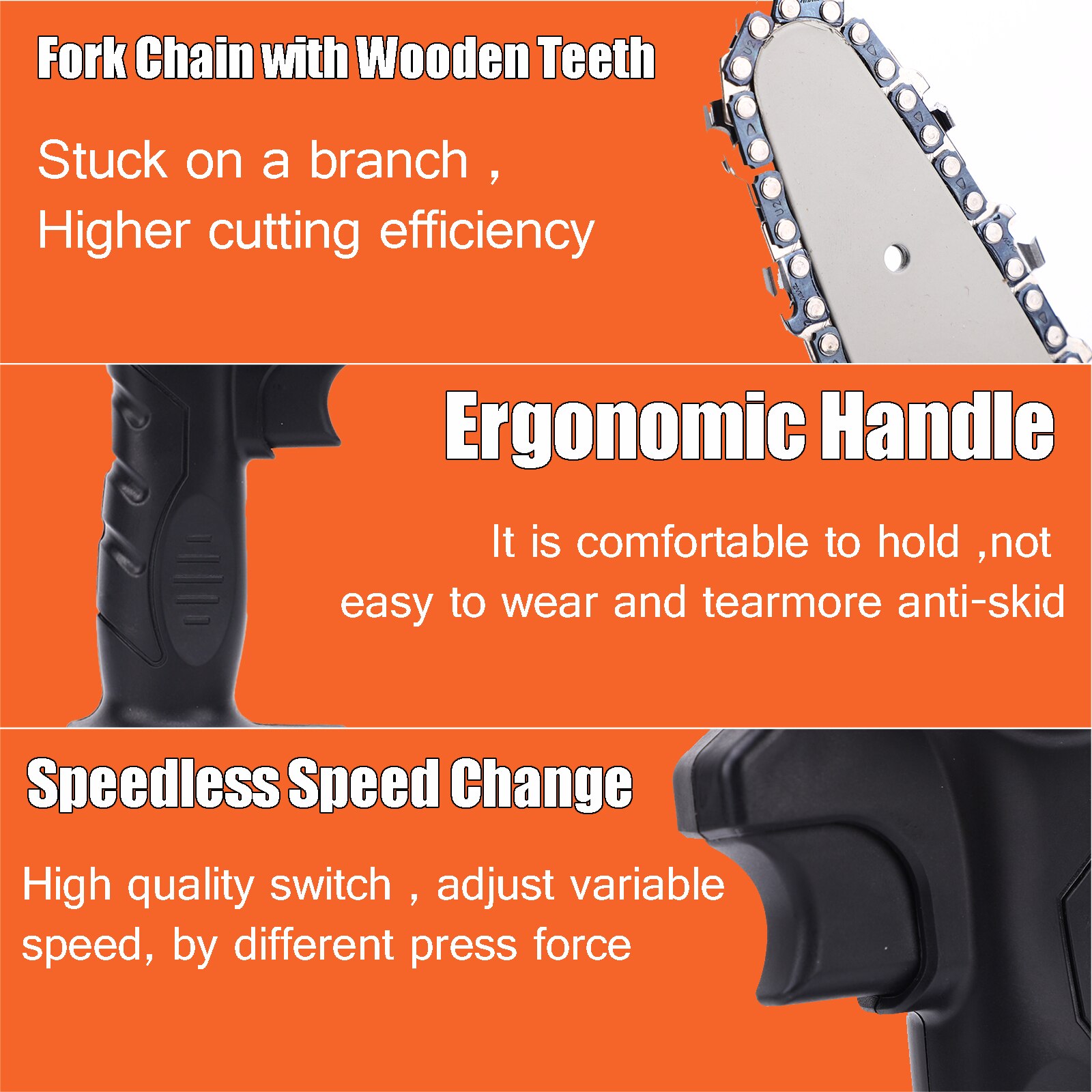 21V Mini Chainsaw Cordless Pruning Saw Electric Saw Lightweight Pruning Shears Chainsaw for Garden Tree Branch Logging Cutting