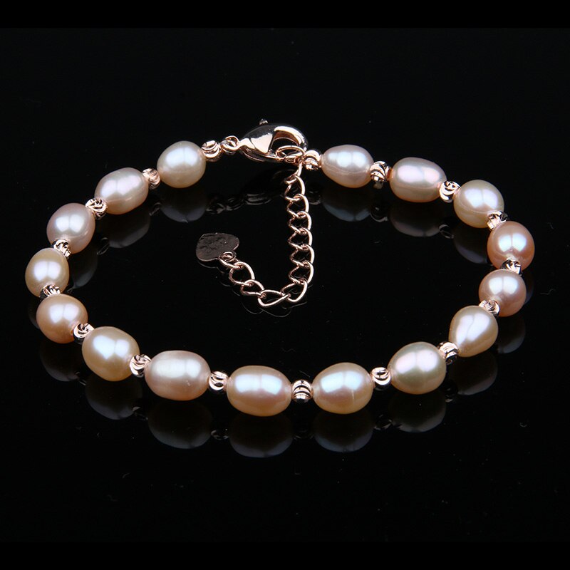 100% braccialetti di perle d'acqua dolce naturali braccialetto di perle naturali per le donne braccialetti di polsini avvolgere il braccialetto di perle: 6