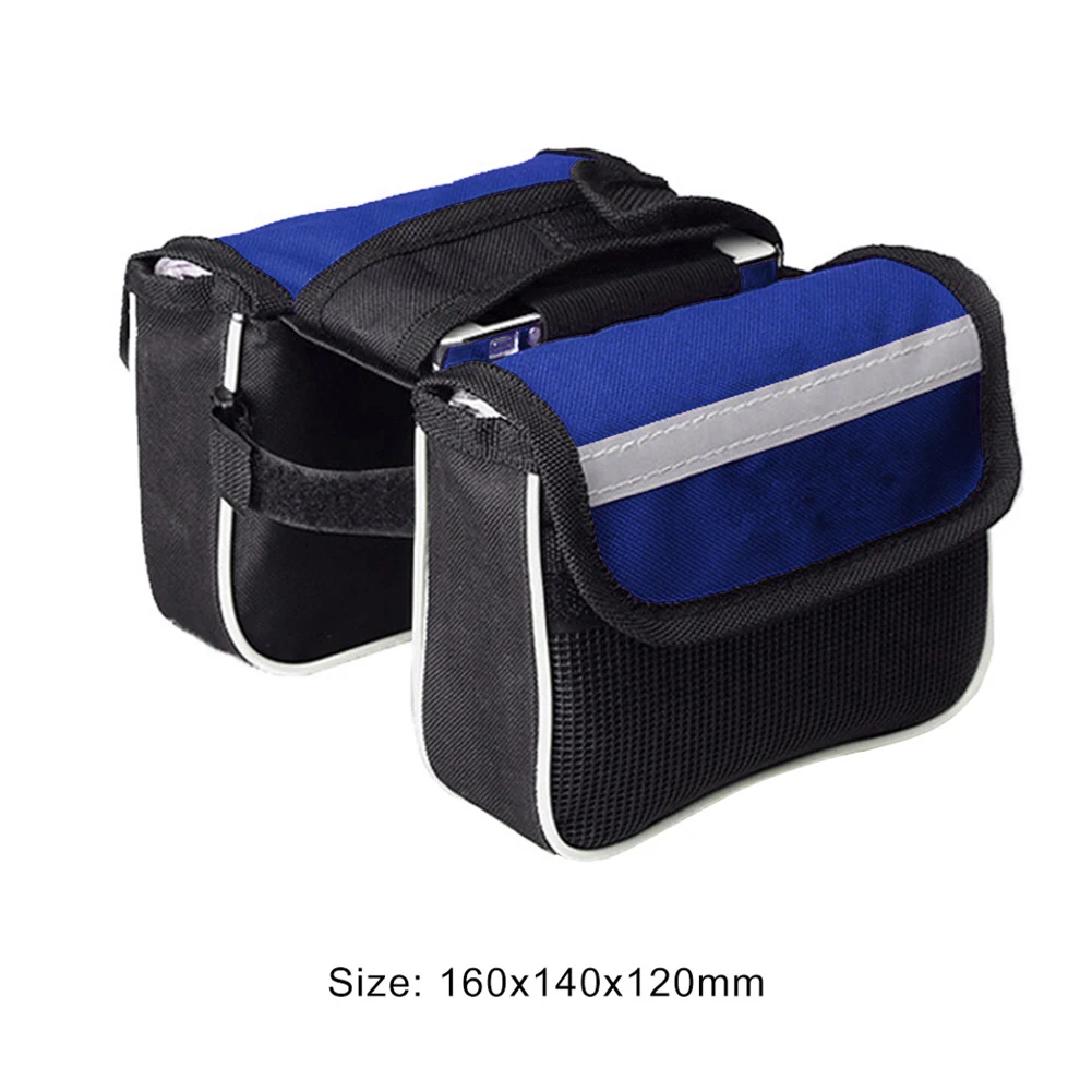 Bolsas para tubo delantero de bicicleta, funda impermeable para teléfono móvil, bolsa para SILLÍN de ciclismo de montaña, paquete de accesorios para bicicleta