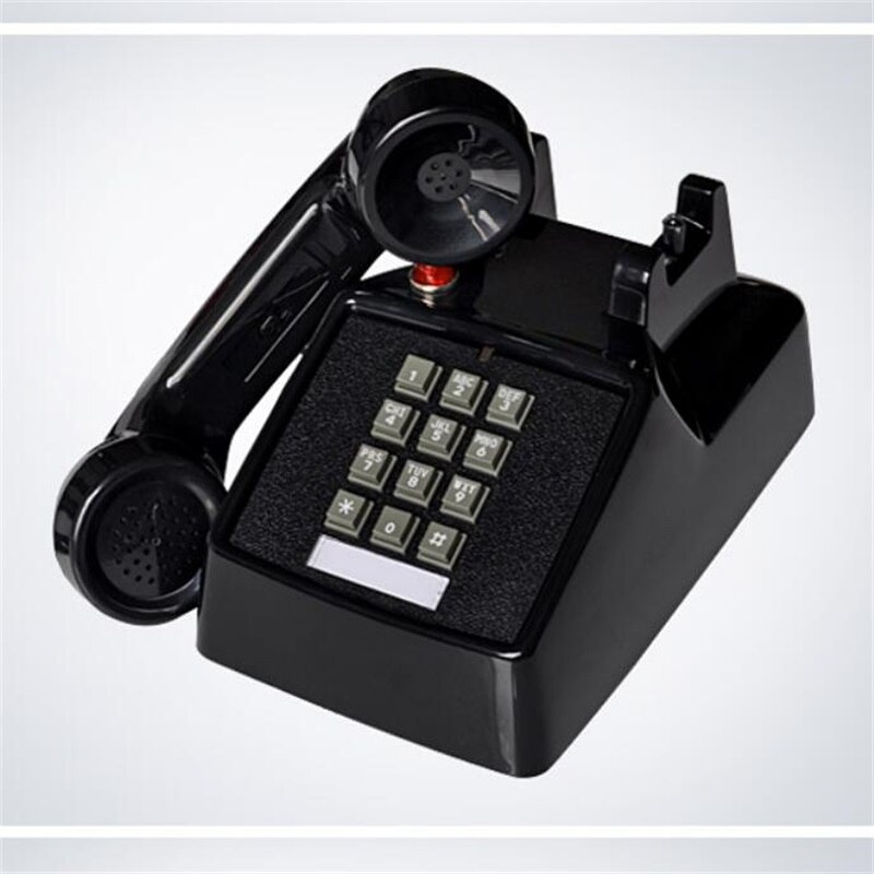 Old button type antique retro landline antique telephone American mechanical ringing European telephone