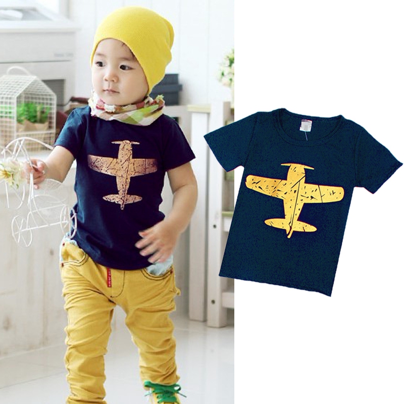 Sommer baby dreng tegneserie t-shirt nyhed kortærmet dreng børn fly t-shirt shirt toppe afslappet blosue 1-8y