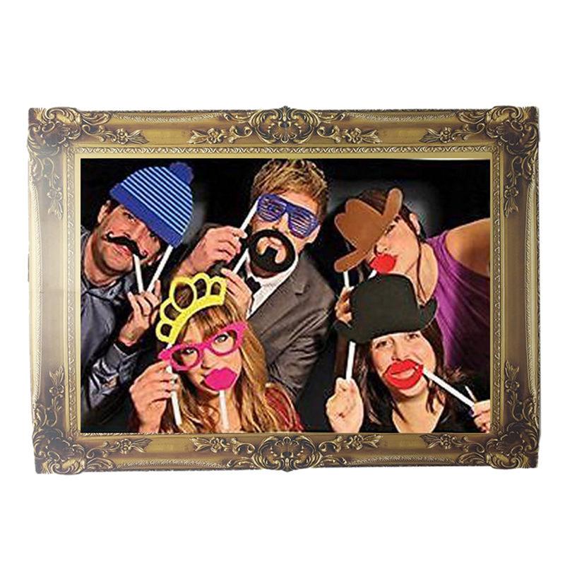 Diy papir billedramme udskæringer antikke fotoboks rekvisitter til bryllupsfødselsdagsfest (guld)