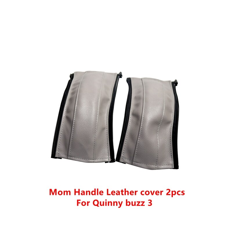 Ensemble complet de housses de poignée en cuir pour poussette Quinny Buzz 3, housse de protection pour accoudoir, accessoires: mom 2pcs gray