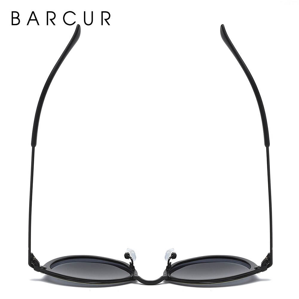 Barcur vintage gepolariseerde zonnebril dames merk ronde zonnebril voor heren