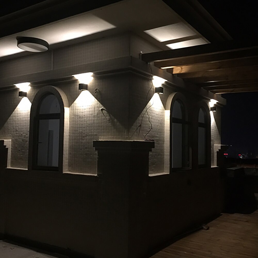 Ledet væglampe udendørs vandtæt  ip65 6w 12w ac 85 - 265v moderne veranda væglampe lys indendørs landskabsbelysning