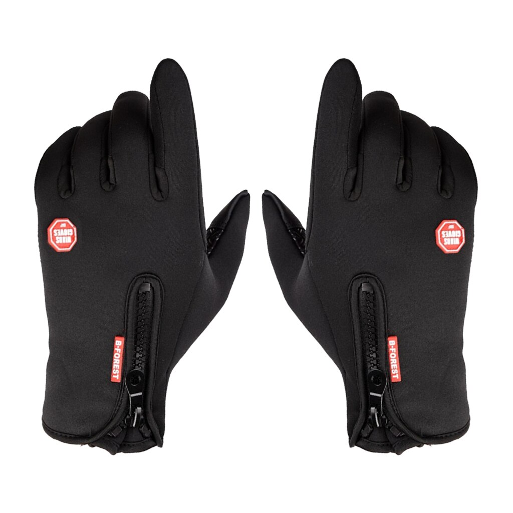 Mannen Fiets Handschoenen Thermische Fleece Volledige Vinger Handschoen Touchscreen Ski Mitten Motorrijden Camping Wandelen