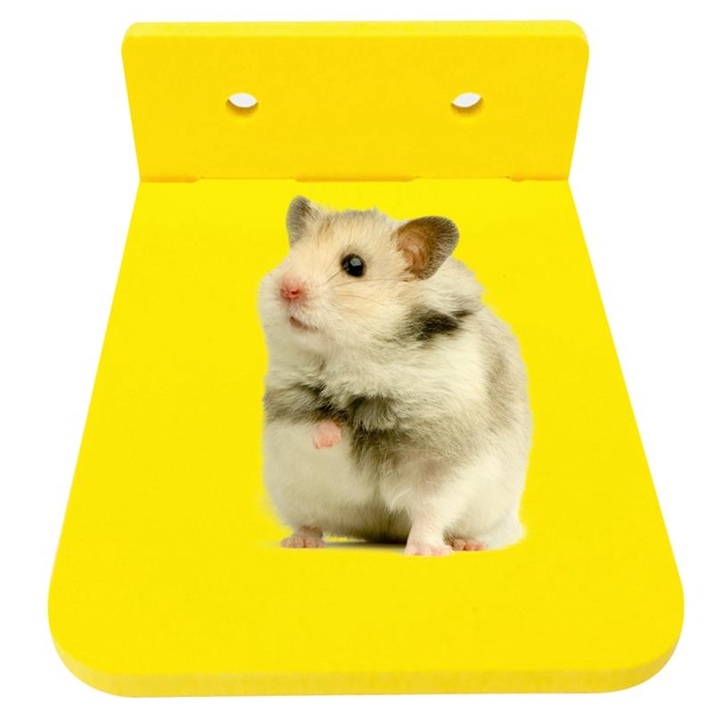 Plataforma de juegos de hámster de plástico, juguete para hacer ejercicio, soporte de madera para loros, suministros para mascotas pequeñas, 1 unidad: Yellow