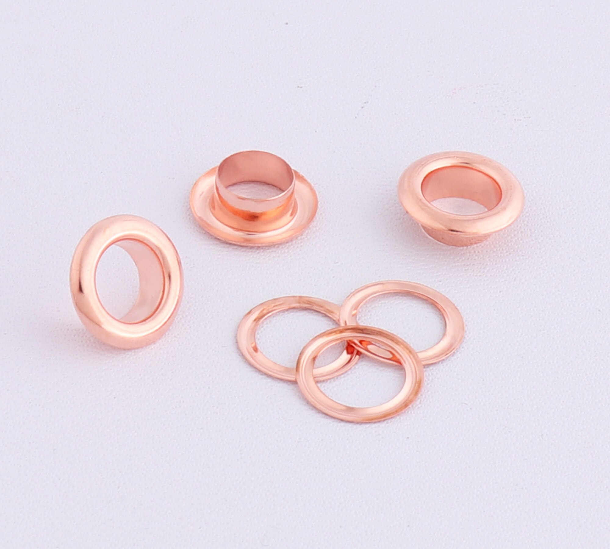Œillets or Rose de 6mm (trou), 100 ensembles, œillets ronds pour vêtements de couture, accessoires de chaussures en toile pour maroquinerie