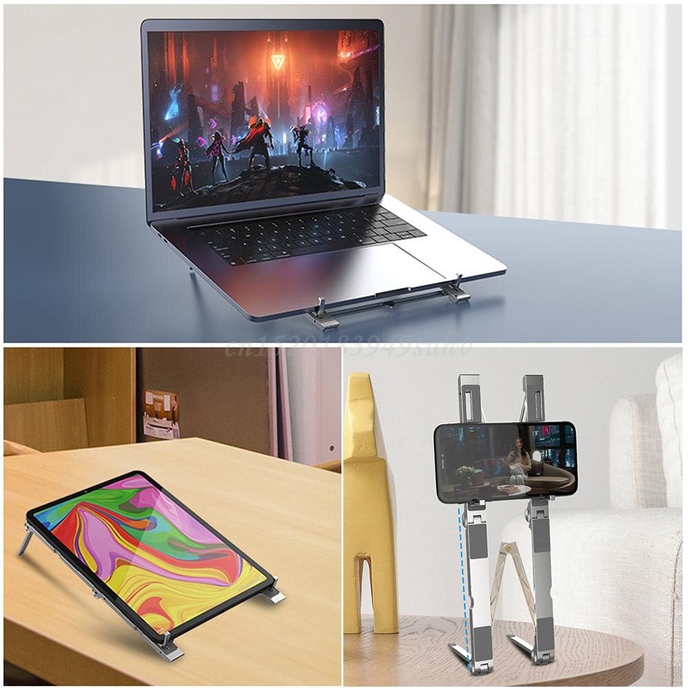 Draagbare Laptop Stand Aluminium Opvouwbare Notebook Ondersteuning Laptop Base Macbook Pro Holder Verstelbare Beugel Computer Accessoires