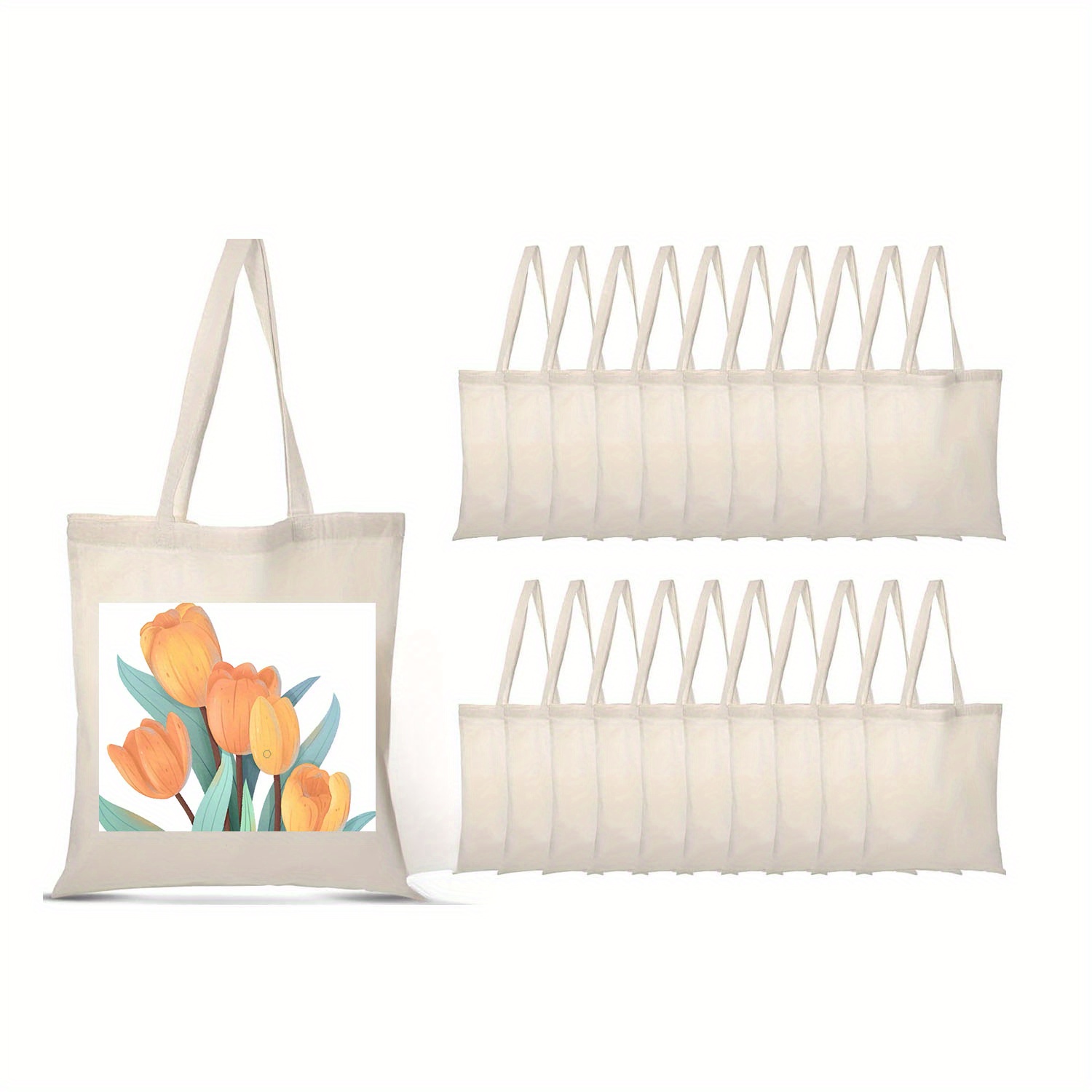 6/12 stuks blanco draagtassen 30x40cm herbruikbare boodschappentassen voor doe-het-zelf ambacht, , cadeau, evenementengebruik