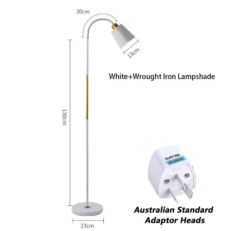 Lámpara de pie de cuello de cisne ajustable para sala de estar, iluminación de Hotel E27, cabezal giratorio de 360 °, , luz LED decorativa para interiores: YELLOW