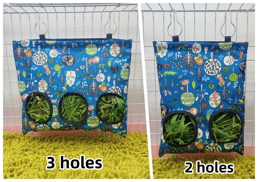 Hooizak Hangende Zakje Feeder Houder Voeding Dispenser Container Voor Konijn Cavia Kleine Dieren Huisdier Konijn Kooi Accessoires: L / SCARLET