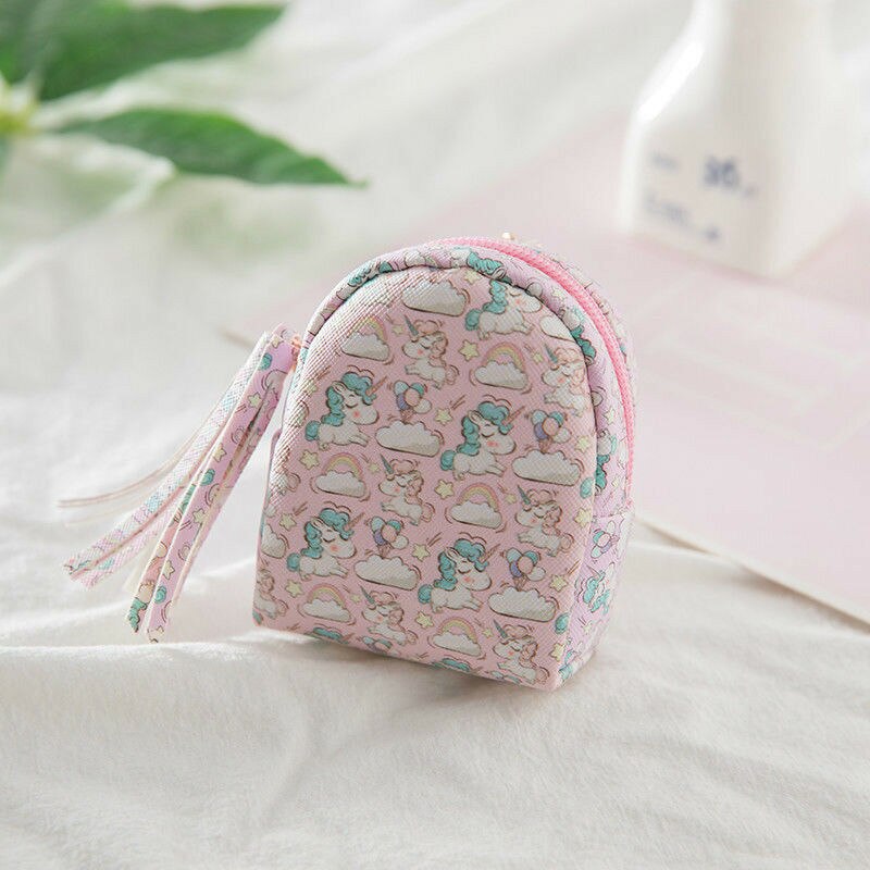 Draagbare mini-portemonnees voor dames, schattige dames, eenhoorn cartoon portemonnee, kleine rits, muntsleutel, handtas voor dames, kaarthouder: 6