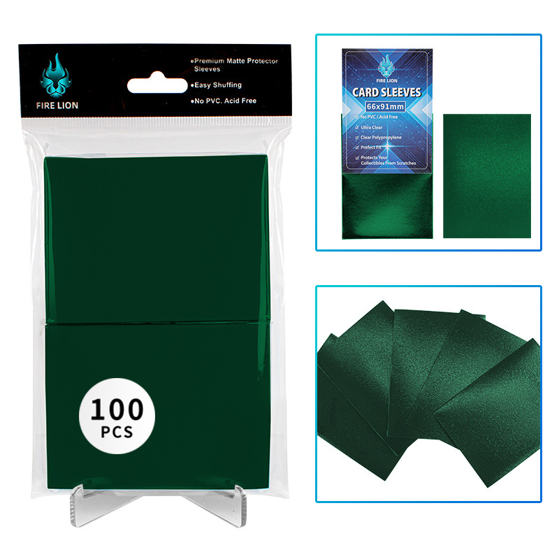 100 Pack 66x91mm Card Sleeves Perfect Fit Inner Sleeves Ideal for Double-Sleeving Trading Card Sleeve with MTG TCG Gaming Cards: army green