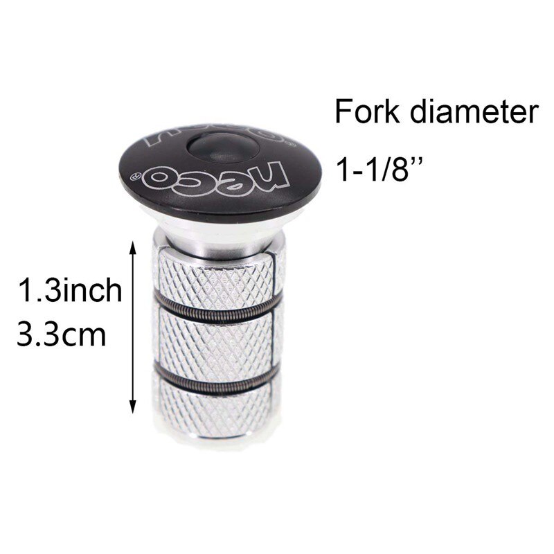 Bike Headset Stem Top Cap Compression plug Nut Compressor Expansion Fork Steerer Carbon Fiber Cover Long Large Size: middle aluminum cap