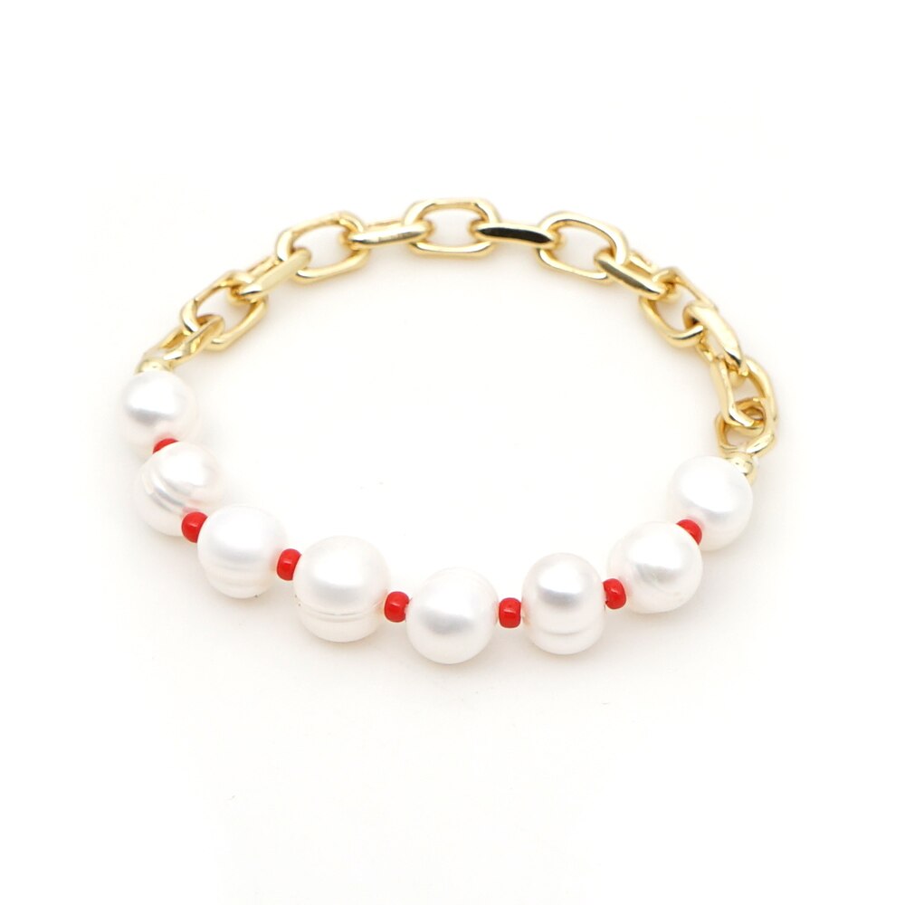 Go2 boho armbanden met echte parels, damesarmband, natuurlijke verse parelketting, boho zomersieraden, handgemaakte pulseras voor haar: Default Title