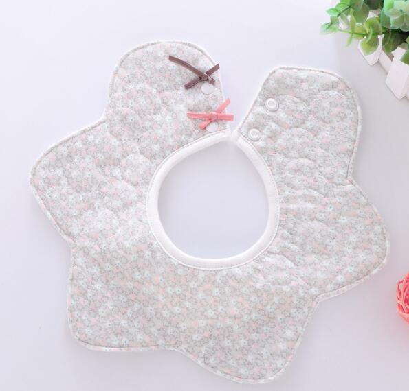 Bawełniane śliniaki dla dzieci kwiat wodoodporne śliniaki śliniaczek obrotowe dziecko Babador fasola bluza niemowlę śliniaki dla niemowląt śliniaki Bandana: szary kwiat bib