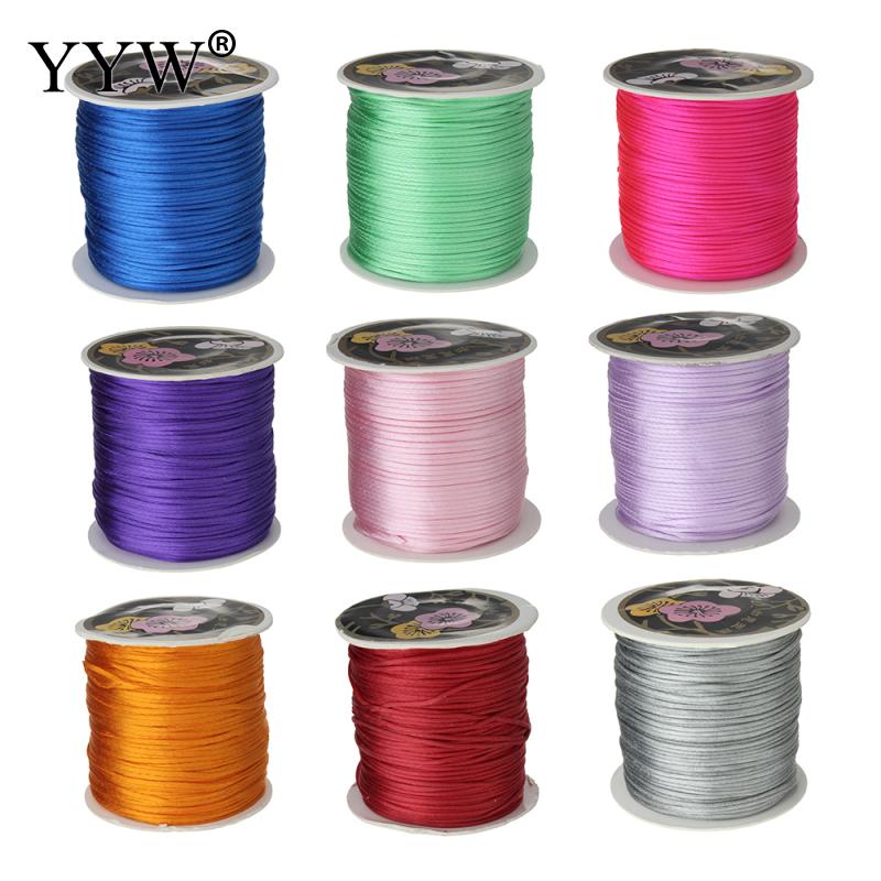 70 m/PC 1mm bobine de Nylon mélange couleur noir chinois Satin soie noeud macramé cordon perles européen tressé fil