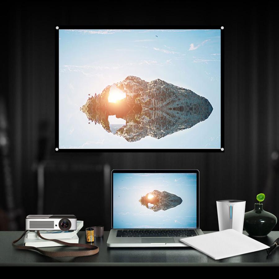 ecran projection 60-100 Inch Portable Foldable Non-crease White Projector Curtain Projection Screen 4:3 projeksiyon perdesi