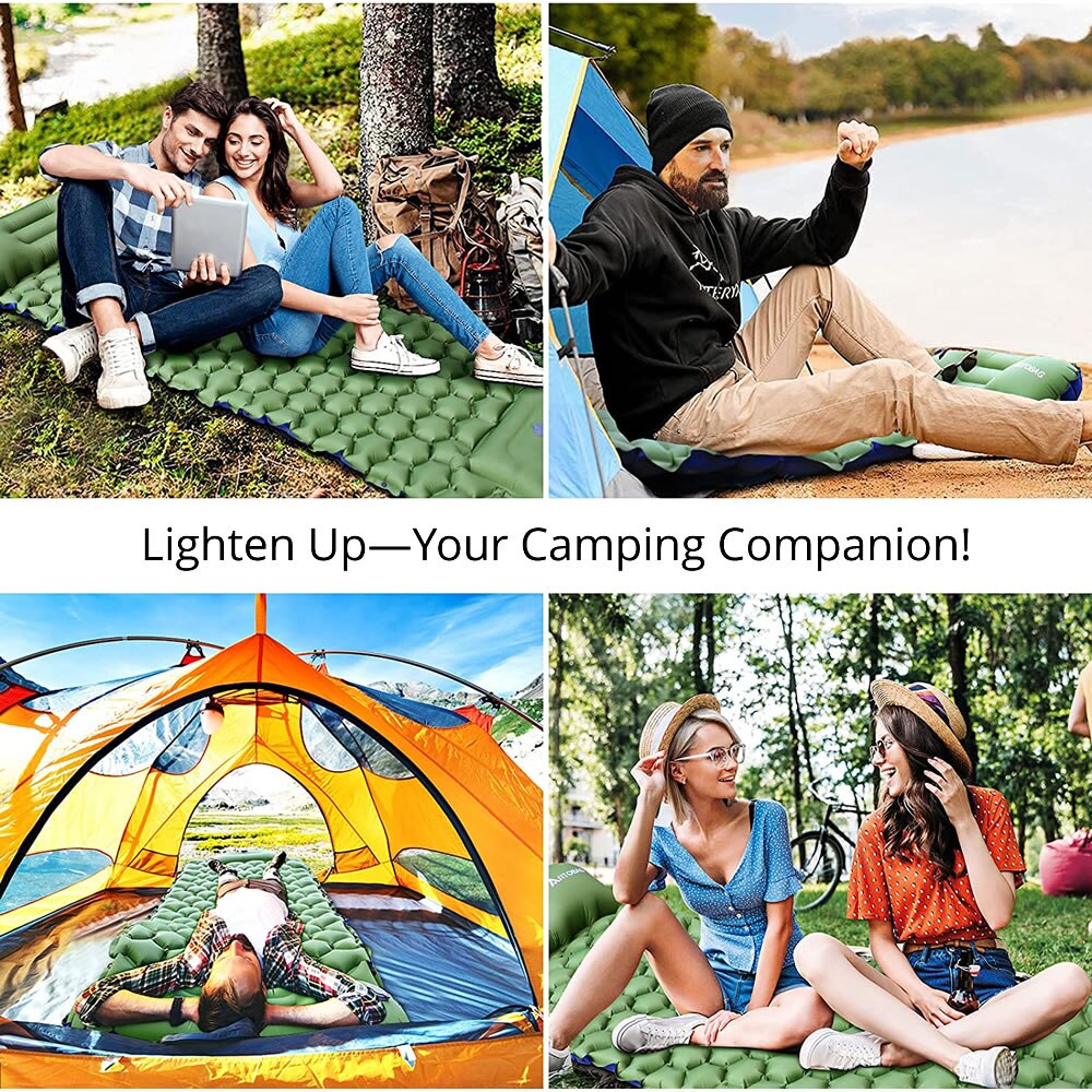 Outdoor Aufblasbare Matratze Diamant Ultra-Licht Camping Matte Wandern Air Kissen Tragbare Schlaf Matte Feuchten Beweis Wasserdicht Pad