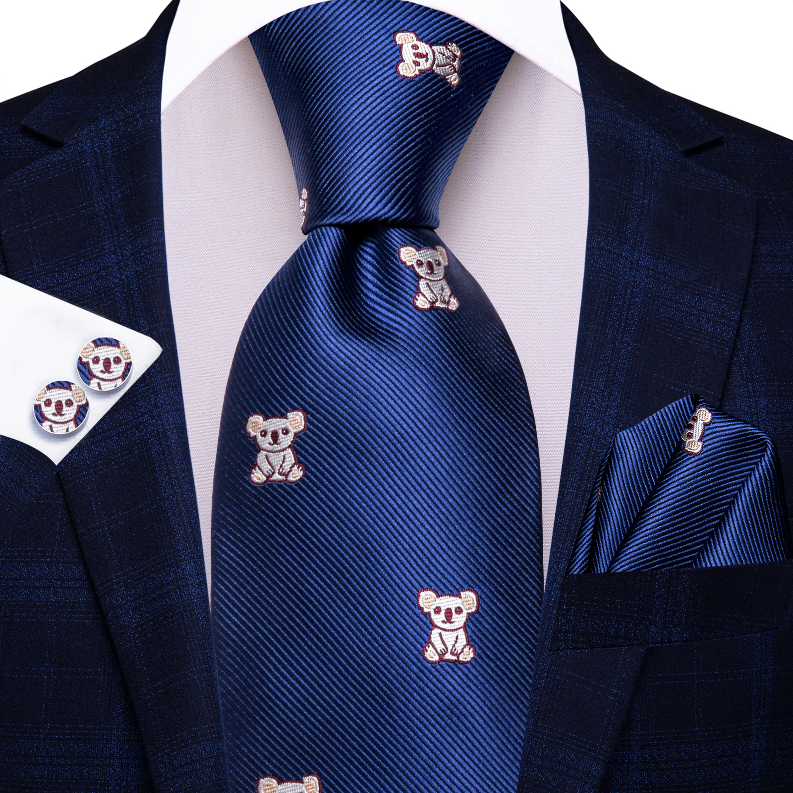 Gravata azul marinho para homens, lenço elegante, abotoaduras, acessórios para festa de casamento, gravatas, designer de novidade, presente: Amarelo Fluorescente