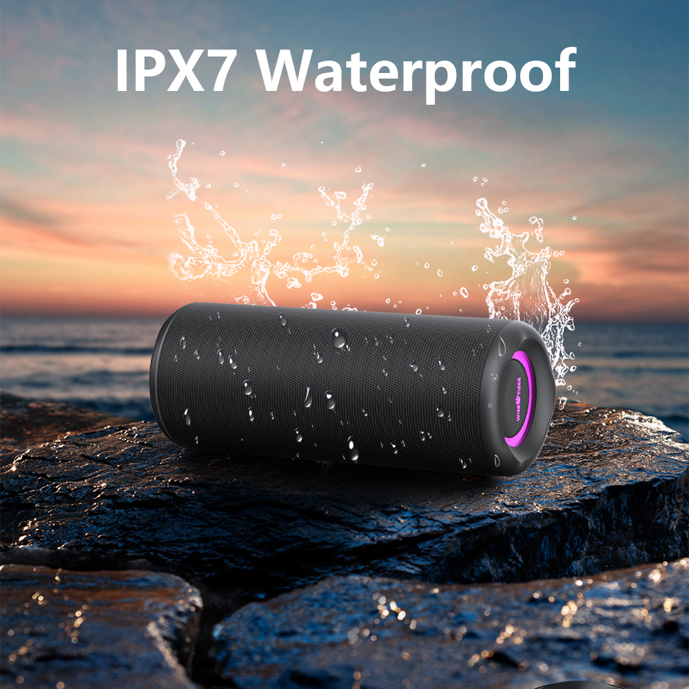 WISETIGER DEEYAPLE P3 30 W tragbarer Bluetooth-Lautsprecher für Höhle Außenbereich, IPX7 wasserdicht, kabellose Soundbox, BassBT5.3, RGB-Konnektivität