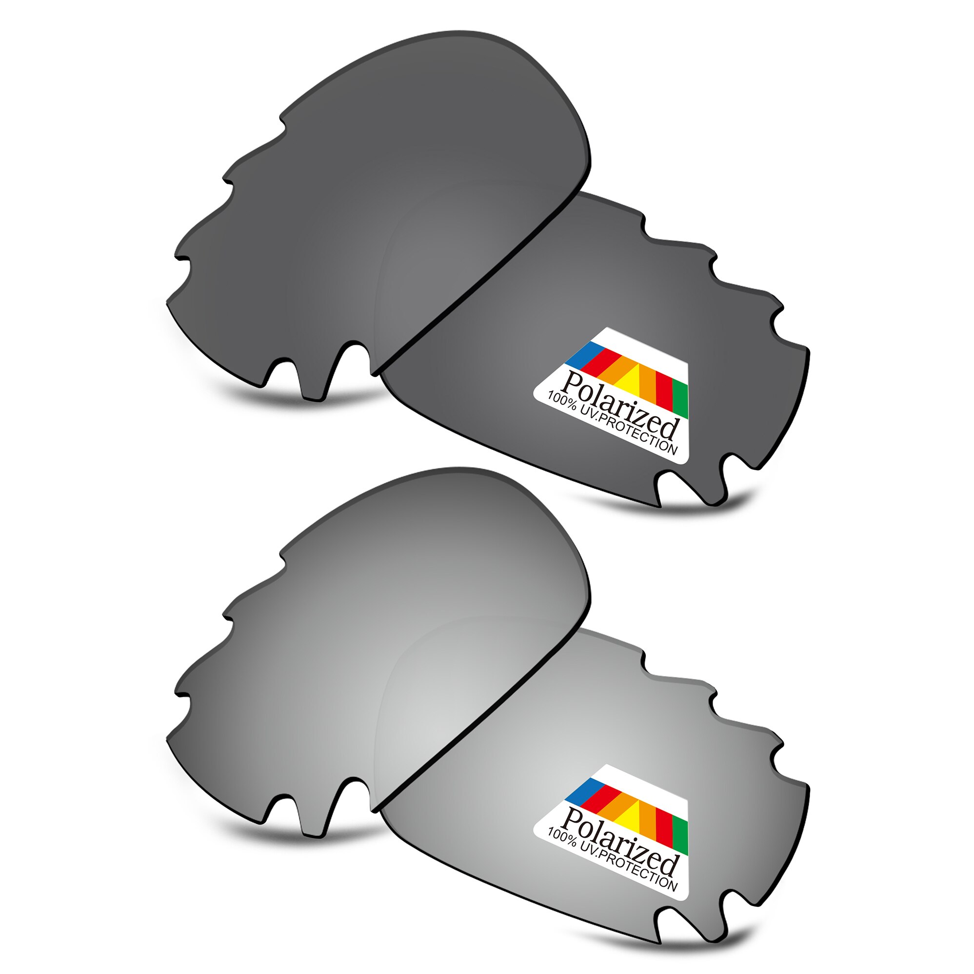 Bwake 2 Pairs Black & Silver Gepolariseerde Vervanging Lenzen Voor-Oakley Jawbone Vented Zonnebril Frame