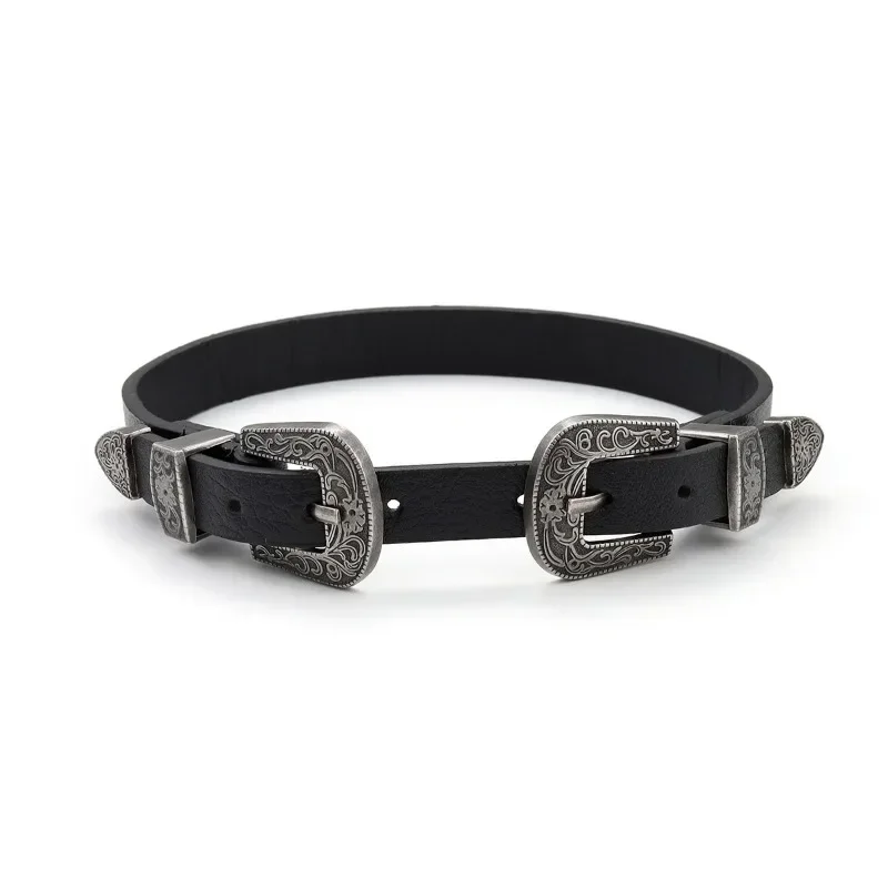 Gargantilla de cuero PU Punk para mujer, cadena de Rock Hip Hop, collar con remache de pentagrama de corazón, accesorios de joyería creativos para: Multicolor