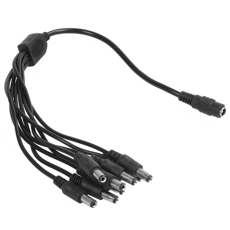 5.5x2.1mm 8 Channel Splitter DC Power Cable Power Supply For Secuirty CCTV System