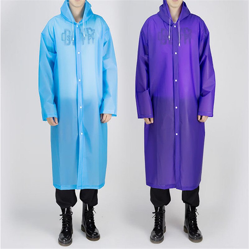 Chubasquero transparente impermeable para hombre y mujer, abrigo grueso para la lluvia, para exteriores, Camping, viaje, Sudadera con capucha, Ponchos, 145-190cm