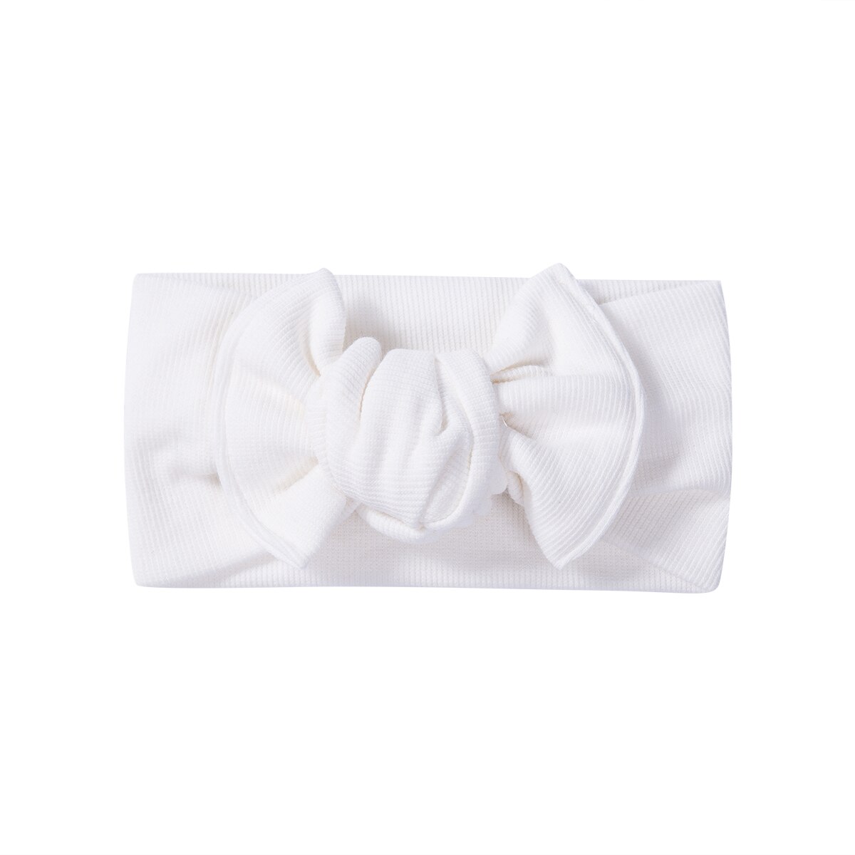 Babytillbehör barn flicka baby pannband småbarn spets rosett blomma hårband räfflade solid huvudbonad foto rekvisita: E