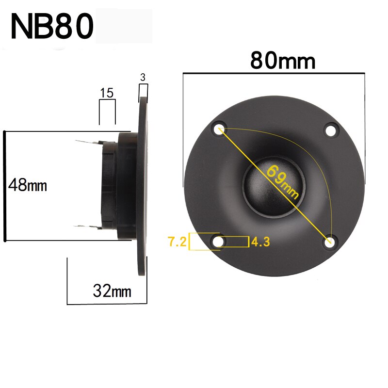 HIFIDIY LIVE 2.5~3Inch NB57/66/70/74/80 Tweeter Speaker Unit neodymium strong magnet Silk membrane 6 OHM 30W ATreble Loudspeaker