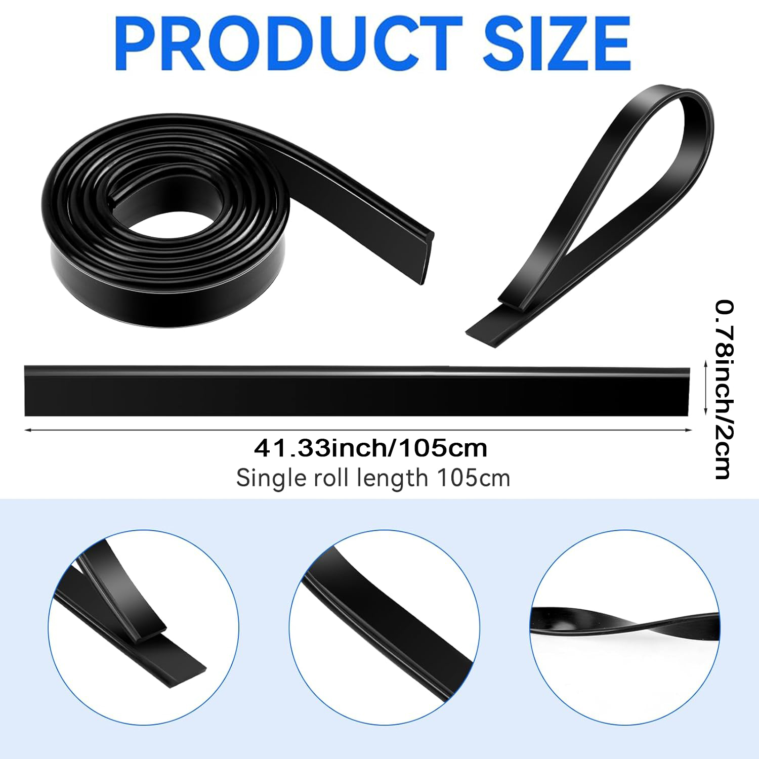 1-2Rolls Squeegee Replacement Rubber Blades 41Inch Refill Squeegee Blade Squeegee Scrubber for Glass Cleaning Window Shower Door