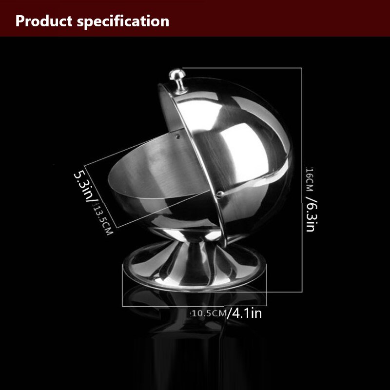 Sphspherical Suikerpot Home Roestvrijstalen Keuken Kruiden Fles Spice Tank Kan Flip Potten Effen Kruiden Doos