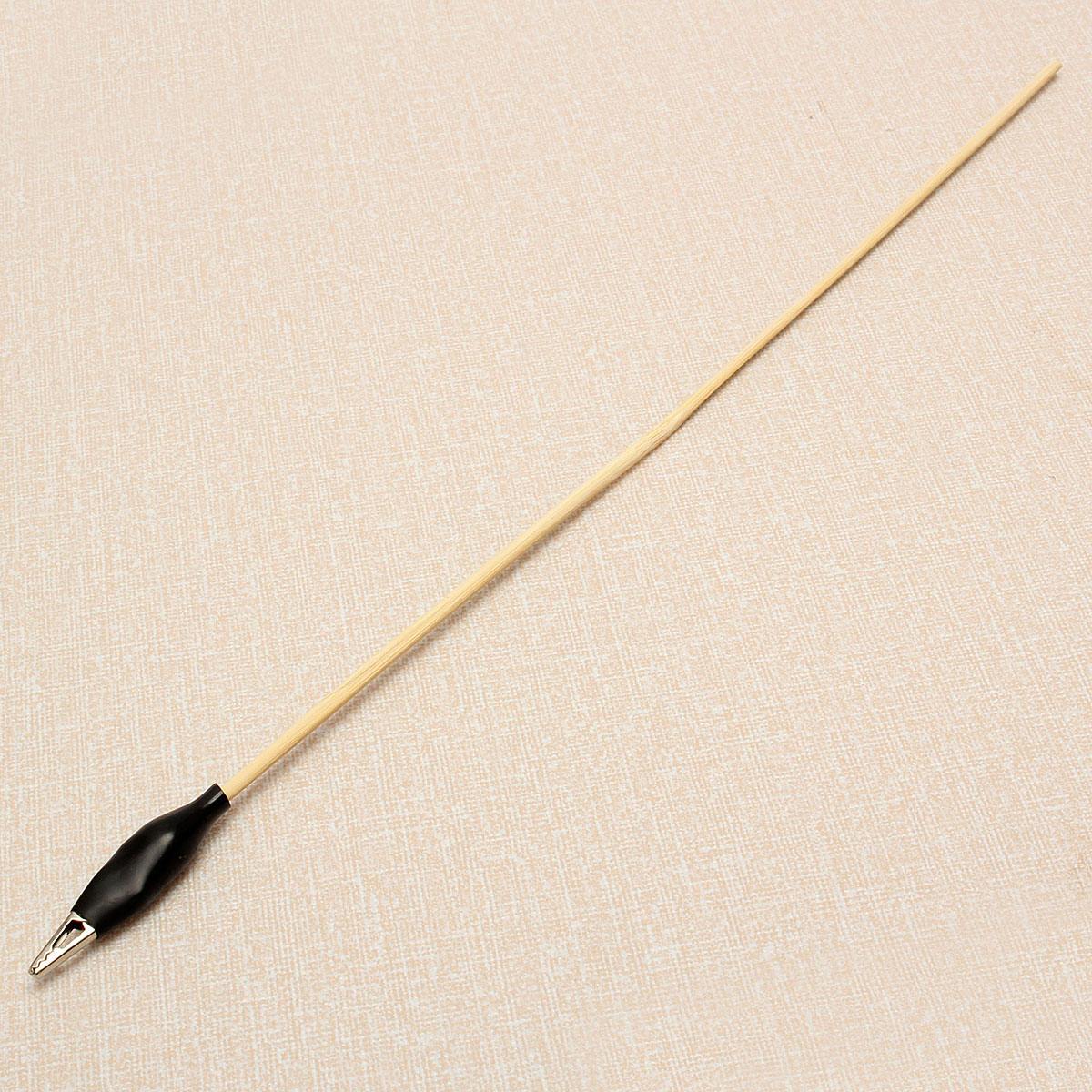 30 stk metalclips gør-det-selv-krokodille elektrisk klemme til test af sondemåler sort med bambuspind plaststøvle